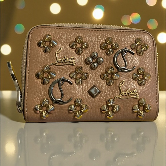 Christian Louboutin Handbags - Christian Louboutin Gold-Embellished Tan Wallet. Dustbag
